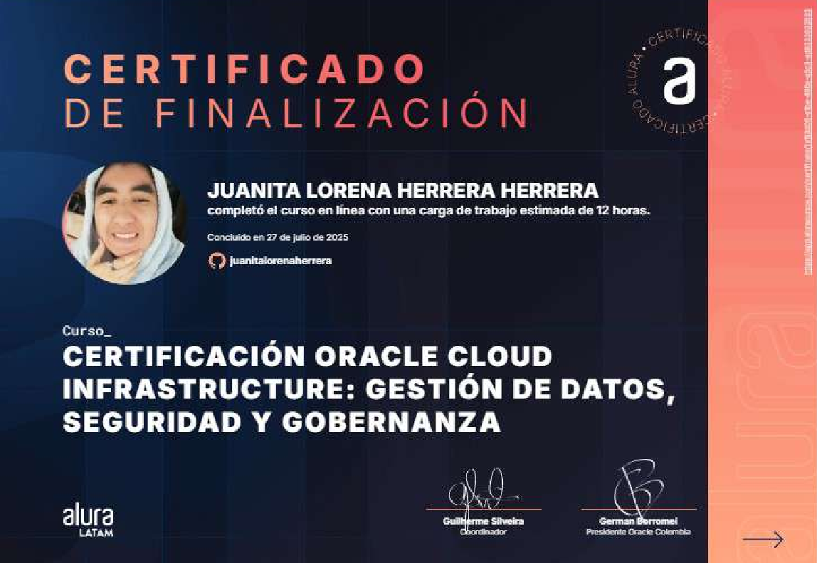 Certificado OCI Seguridad