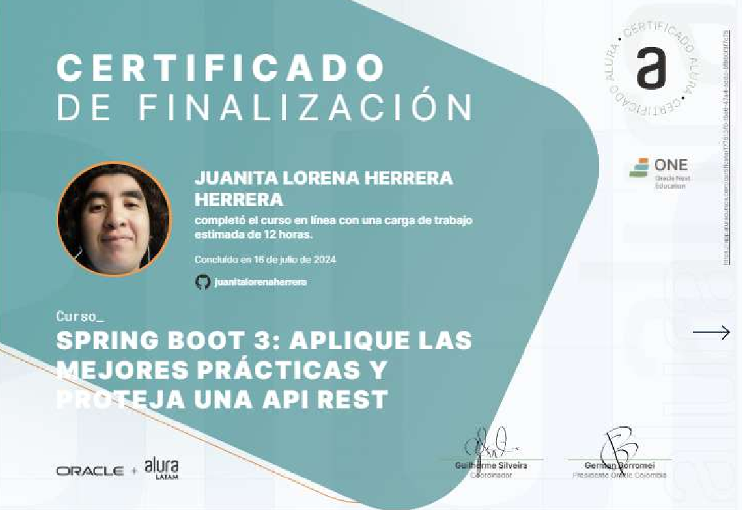 Certificado Spring Boot API REST