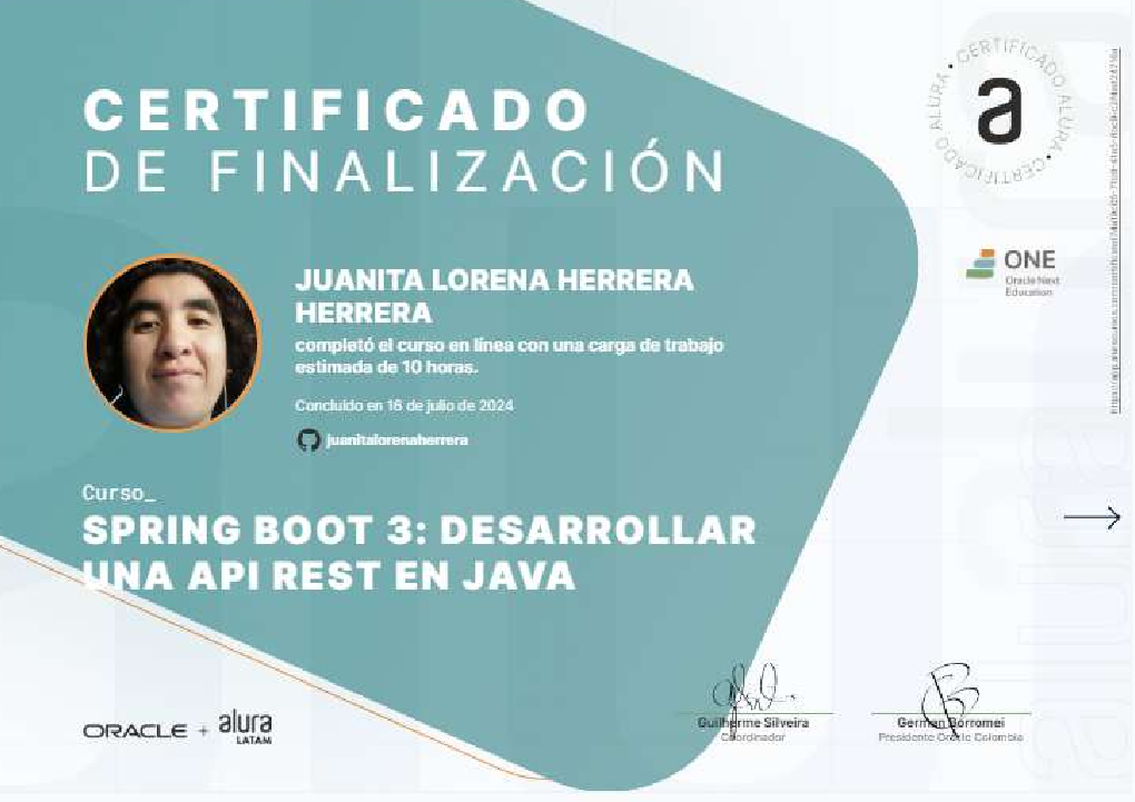 Certificado Spring Boot Seguridad API